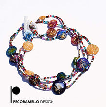 Carica l'immagine nel visualizzatore di Gallery, collana in perline di vetro e gemme resina artistica, gioiello... - Ilgrandebazar