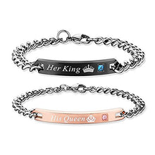 Carica l'immagine nel visualizzatore di Gallery, OBSEDE His And Her Bracciale In Acciaio Inox Coppia Fashion Matching No1 - Ilgrandebazar