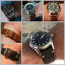 Carica l'immagine nel visualizzatore di Gallery, Cinturini orologi in pelle, APACHE Crazy Horse/Cera 20mm, Olio Marrone Chiaro - Ilgrandebazar