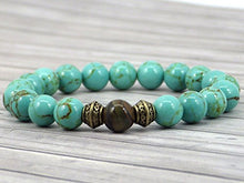 Carica l'immagine nel visualizzatore di Gallery, Bracciale da uomo Thurcolas in perle di turchese ricostituite e di... - Ilgrandebazar