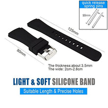 Carica l'immagine nel visualizzatore di Gallery, MroTech 22 mm Cinturino di Ricambio Silicone compatibile per Samsung Nero - Ilgrandebazar