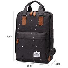 Carica l'immagine nel visualizzatore di Gallery, kaukko, zaino per pc portatile Canvas, la scuola e il viaggio, Nero-h7
