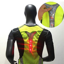 Carica l'immagine nel visualizzatore di Gallery, Gilet Giacca da Corsa Alta Visibilita LED Giubbotti Giallo Fluorescente #B - Ilgrandebazar