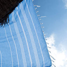 Carica l'immagine nel visualizzatore di Gallery, LeStoff Telo Mare Fouta da Bagno XXL 100% 100 x 180 cm, Light Blue
