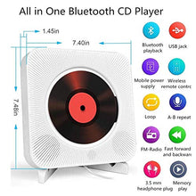 Carica l'immagine nel visualizzatore di Gallery, Lettore CD portatile con altoparlanti HiFi integrati da parete CD-White