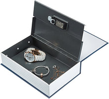 Carica l'immagine nel visualizzatore di Gallery, AmazonBasics - Cassetta portavalori a forma di libro, Serratura con Blu