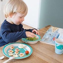 Carica l'immagine nel visualizzatore di Gallery, BIOZOYG Set da Cucina in bambù per Bambini 5 Pezzi Motivo: Balena I - Ilgrandebazar