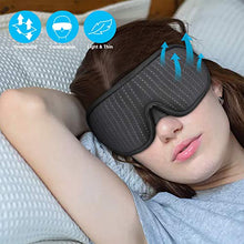 Carica l'immagine nel visualizzatore di Gallery, Mascherina per Dormire, 3D Sagomata Maschera Dormire con Fori Nero