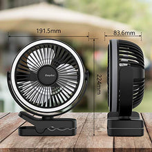 Carica l'immagine nel visualizzatore di Gallery, EasyAcc Ventilatore Clip da Campeggio,6700mAh USB 6700mAh, Nero