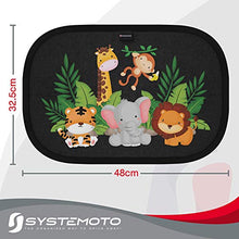 Carica l'immagine nel visualizzatore di Gallery, Systemoto Parasole Auto per bambini - Extra scuro con WildLife - Dark