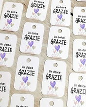 Carica l'immagine nel visualizzatore di Gallery, 50 pezzi, Cartellini Stampati per bomboniera, Grazie, 25x37 millimetri,... - Ilgrandebazar