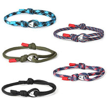 Carica l'immagine nel visualizzatore di Gallery, sailimue 5 Pezzi Nautico Corda Bracciali Marine per Uomo Donna Handmade...