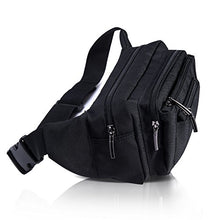 Carica l'immagine nel visualizzatore di Gallery, FREETOO Marsupio con 5 Tasche Bum Bag cintura regolabile Nero