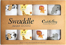 Carica l'immagine nel visualizzatore di Gallery, CuddleBug Mussole Neonato Pacco da 4 - Copertina neonato Amici di Safari - Ilgrandebazar