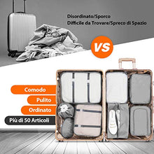 Carica l'immagine nel visualizzatore di Gallery, CISHANJIA Organizer Valigie Set di 8 Cubo Viaggio Cubi Imballaggio con...