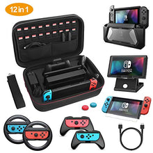 Carica l'immagine nel visualizzatore di Gallery, HEYSTOP Kit Accessori 12 in 1 per Nintendo Switch, Include Custodia 12 1
