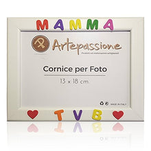 Carica l'immagine nel visualizzatore di Gallery, Cornici per foto in legno con la scritta Mamma TVB e decorata cuoricini,... - Ilgrandebazar