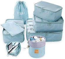 Carica l'immagine nel visualizzatore di Gallery, DIMJ - Organizer per valigia, cubici, da viaggio, set di 8, sacchetti Blu 1