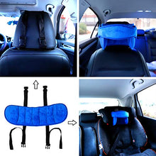 Carica l'immagine nel visualizzatore di Gallery, Fascia Testa Seggiolino Auto,Supporto Bambini Cuscino da Viaggio Blu
