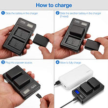 Carica l'immagine nel visualizzatore di Gallery, Miady, set di 2 batterie LP-E6 LP-E6N e caricabatterie doppio LCD,...
