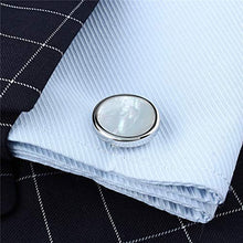 Carica l'immagine nel visualizzatore di Gallery, HAWSON, set di bottoni e gemelli in madreperla, per camicia da uomo, 6-Silver - Ilgrandebazar