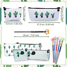 Carica l'immagine nel visualizzatore di Gallery, Favengo, 6 astucci in tela per matite con cactus, portamonete, borsetta per...