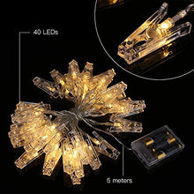 Carica l'immagine nel visualizzatore di Gallery, Tomshine Foto Clip Stringa di Luce 40 LED Alimentato a Batteria 5m/16.4 ft... - Ilgrandebazar