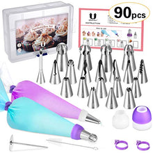 Carica l'immagine nel visualizzatore di Gallery, Uarter Beccucci Sac a Poche Professionali, Set di 90 Decorazione Torte, 90pcs - Ilgrandebazar
