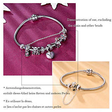 Carica l'immagine nel visualizzatore di Gallery, GW autentico 925 argento Sterling catena di sicurezza con due tappi perline... - Ilgrandebazar