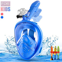 Carica l'immagine nel visualizzatore di Gallery, E-MANIS Maschere da Immersione,Snorkeling Maschera Full Face 180° Blu