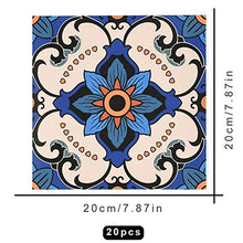Carica l'immagine nel visualizzatore di Gallery, Irich 20 Pezzi 20x20 Adesivi per Piastrelle, Impermeabile 20*20CM, Fiore Blu