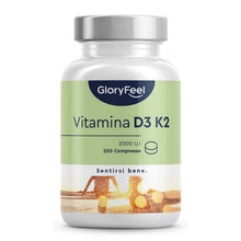 Carica l'immagine nel visualizzatore di Gallery, Vitamina D3 K2 200 Compresse (7 Mesi), Vitamin D3 2000 UI + 100 µg Vitamina K, Supporta Ossa, Denti, Muscoli, Articolazioni &amp; Sistema Immunitario, Vit D3 e Vitamina K2 Menachinone MK7 99%, Vit D3