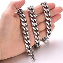 Carica l'immagine nel visualizzatore di Gallery, FOCALOOK Collana da Uomo 3 6 9 12 mm Larghezza Catena Cubana Argento-12mm - Ilgrandebazar