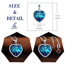 Carica l'immagine nel visualizzatore di Gallery, SixLuo Collana da donna"Cuore dell'oceano" in argento Sterling 925 con...