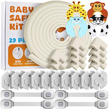 Carica l'immagine nel visualizzatore di Gallery, 29 Pezzi Kit Sicurezza Bambini Casa - 10 Paraspigoli Angolari, 10 Copriprese...