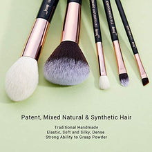 Carica l'immagine nel visualizzatore di Gallery, Jessup 15Pz Oro Rosa/Nero Pennelli per trucco professionale Set trucco...