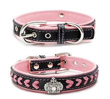Carica l'immagine nel visualizzatore di Gallery, SLZZ Collare per Cani Imbottito in Pelle S:10.6-13'',4/5''width, Pink