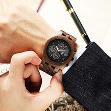 Carica l'immagine nel visualizzatore di Gallery, Orologio da Uomo in Legno, CZOKA Pterocarpus soyauxii Black Walnut - Ilgrandebazar