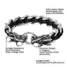 Carica l'immagine nel visualizzatore di Gallery, OIDEA Bracciale Braccialetto Uomo Pelle Acciaio Inox Collegamento... - Ilgrandebazar