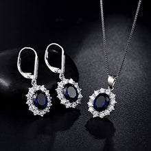 Carica l'immagine nel visualizzatore di Gallery, MASOP, orecchini pendenti con zaffiro blu, in argento Earrings+Necklace - Ilgrandebazar