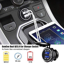 Carica l'immagine nel visualizzatore di Gallery, GemCoo QC3.0 Presa USB per Auto Doppio con Interruttore Touch Z- Bianco
