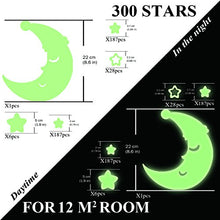 Carica l'immagine nel visualizzatore di Gallery, FRETOD Stelle Fluorescenti e Grande Luna (24cm) - 300 Pezzi Adesivi da... - Ilgrandebazar