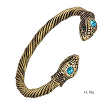 Carica l'immagine nel visualizzatore di Gallery, Skyrim Jormungandr Bracciale vintage con serpente, stile Antique Deep Brass