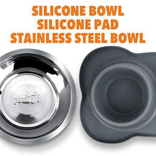 Carica l'immagine nel visualizzatore di Gallery, Pecute Ciotole per Cani Gatti in Acciaio Inox con Tappetino 2 x 400 ml - Ilgrandebazar