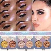 Carica l'immagine nel visualizzatore di Gallery, Shimmer Highlighter Powder Palette,Tavolozza illuminante L'evidenziatore A2 - Ilgrandebazar