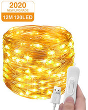 Carica l'immagine nel visualizzatore di Gallery, Stringa Luci LED USB, Litogo 12M 120LED Catena Luminosa Filo Rame Ghirlanda...