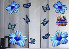 Carica l'immagine nel visualizzatore di Gallery, Adesivo per auto blu fiori di ibisco + farfalla animali pack grande -... - Ilgrandebazar