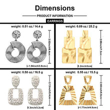 Carica l'immagine nel visualizzatore di Gallery, 9 Paia Metallico Geometrico Orecchini a Bottone Sollevato Design... - Ilgrandebazar