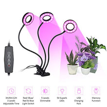 Carica l'immagine nel visualizzatore di Gallery, Lampada per Piante,Tomshine 3 Testa Luci Crescita Grow 27W 54LED...