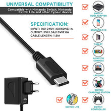 Carica l'immagine nel visualizzatore di Gallery, Nintendo Switch AC Adapter, Alimentatore PD Tipo-C Adattatore, Nero